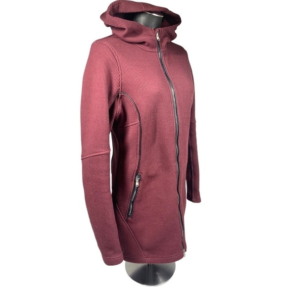 Spyder Leggy Femme Mid Weight Stryke Fleece Medium Maroon Full Zip Hooded 868264 - Picture 2 of 10
